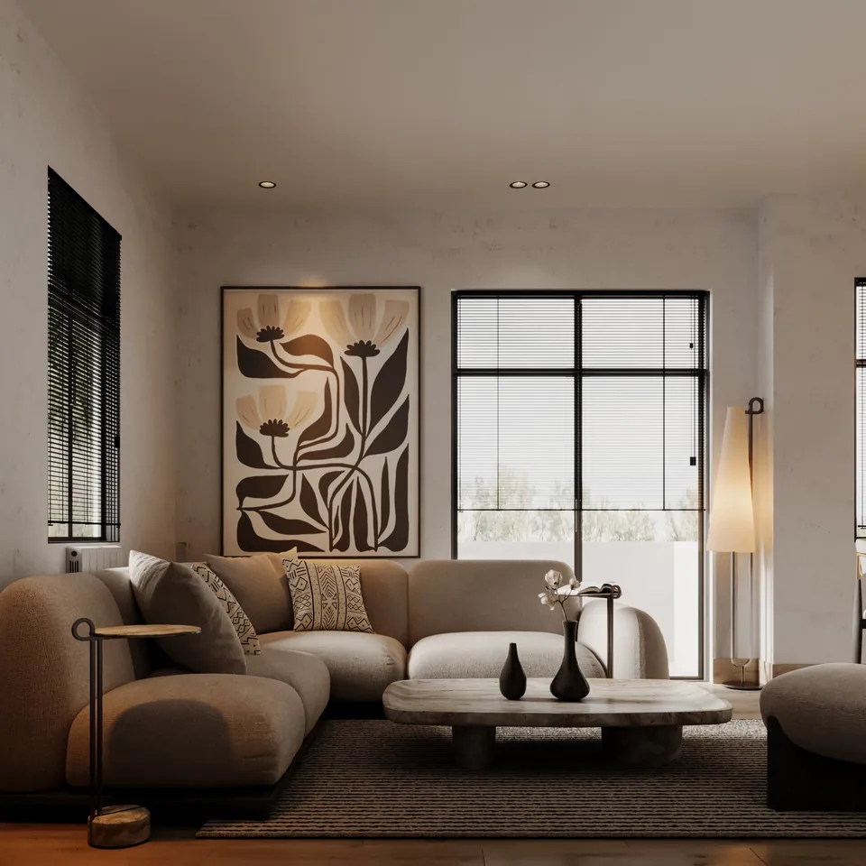 London House two-bedroom living room